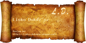 Lisko Dukász névjegykártya